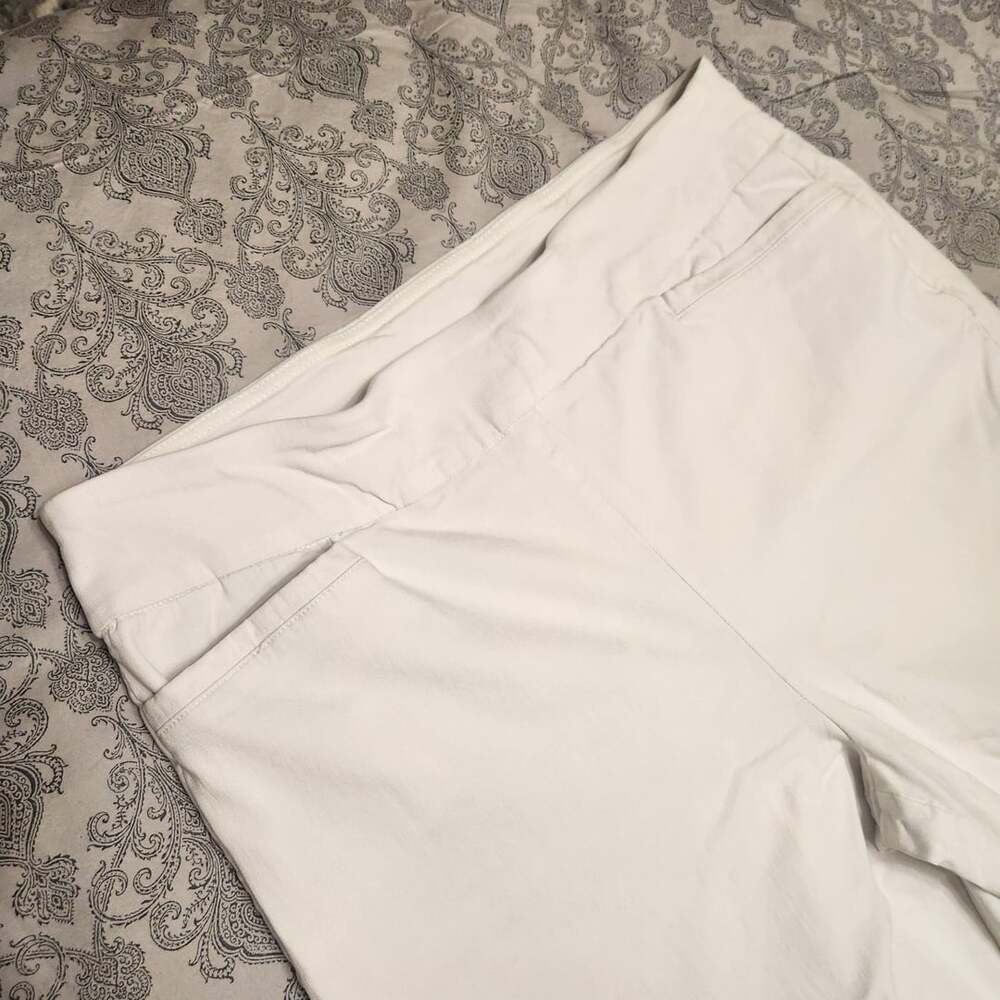 Allison Daley Pants Size 18 White Capri Side Slit - Picture 4 of 10
